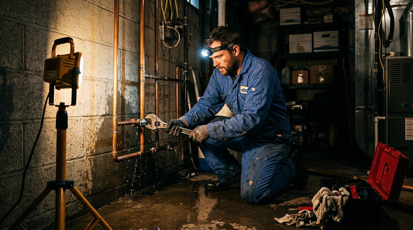 Spoedloodgieter aan het werk in Leuven